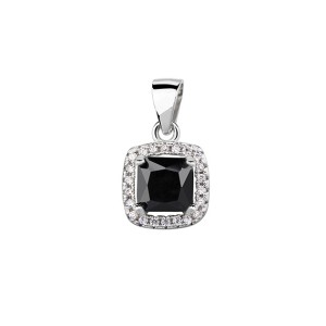 Pandantiv argint cu piatra patrata neagra DiAmanti Z0782C_B-DIA (Argint 925‰ 1,5 g.)